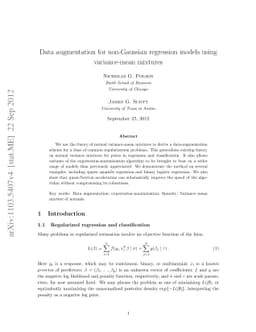 Data augmentation for non-Gaussian regression models using variance-mean
  mixtures