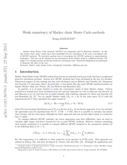 Weak consistency of Markov chain Monte Carlo methods