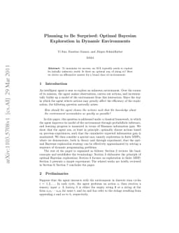 Planning to Be Surprised: Optimal Bayesian Exploration in Dynamic
  Environments