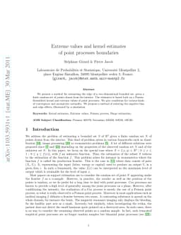 Extreme values and kernel estimates of point processes boundaries