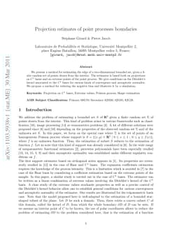 Projection estimates of point processes boundaries