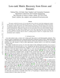 Low-rank Matrix Recovery from Errors and Erasures