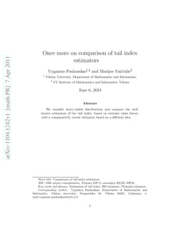 Once more on comparison of tail index estimators