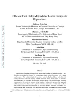 Efficient First Order Methods for Linear Composite Regularizers