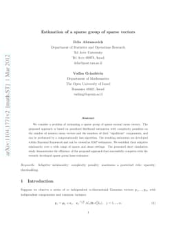 Estimation of a sparse group of sparse vectors