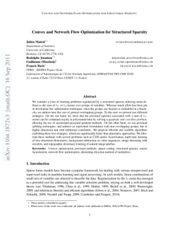 Convex and Network Flow Optimization for Structured Sparsity