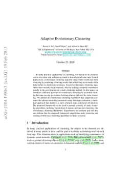 Adaptive Evolutionary Clustering
