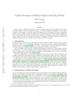 Unified Treatment of Hidden Markov Switching Models
