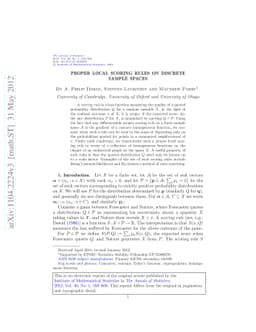 Proper local scoring rules on discrete sample spaces