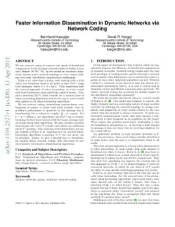 Faster Information Dissemination in Dynamic Networks via Network Coding