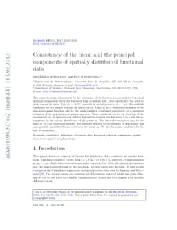 Consistency of the mean and the principal components of spatially
  distributed functional data