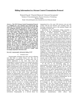 Hiding Information in a Stream Control Transmission Protocol