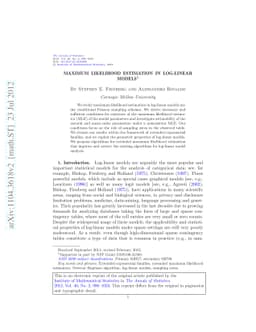 Maximum likelihood estimation in log-linear models
