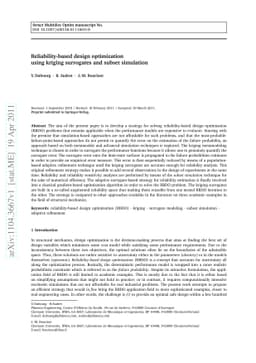 Reliability-based design optimization using kriging surrogates and
  subset simulation