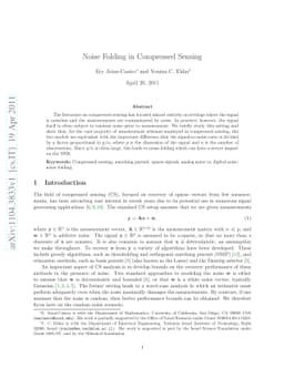 Noise Folding in Compressed Sensing
