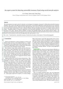 An expert system for detecting automobile insurance fraud using social
  network analysis