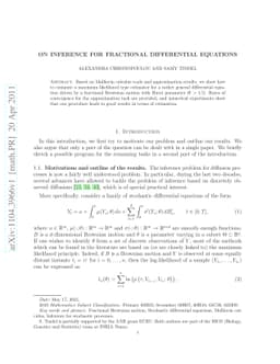 On inference for fractional differential equations