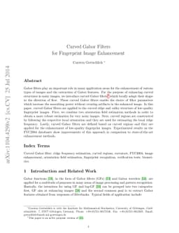 Curved Gabor Filters for Fingerprint Image Enhancement