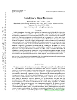 Scaled Sparse Linear Regression
