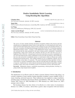 Positive Semidefinite Metric Learning Using Boosting-like Algorithms