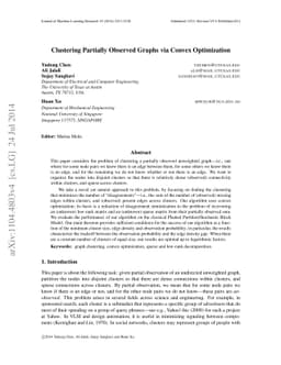 Clustering Partially Observed Graphs via Convex Optimization