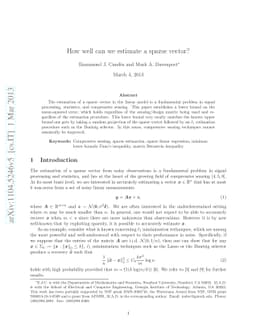 How well can we estimate a sparse vector?