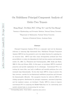 On Multilinear Principal Component Analysis of Order-Two Tensors