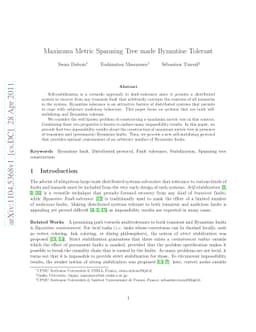 Maximum Metric Spanning Tree made Byzantine Tolerant