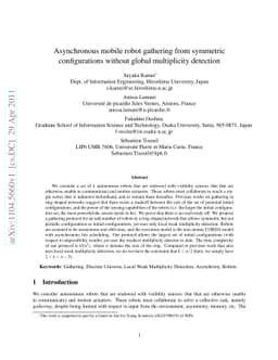 Asynchronous mobile robot gathering from symmetric configurations
  without global multiplicity detection