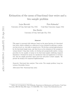 Estimation of the mean of functional time series and a two sample
  problem