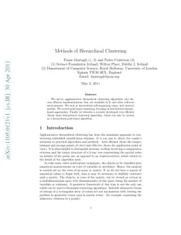 Methods of Hierarchical Clustering