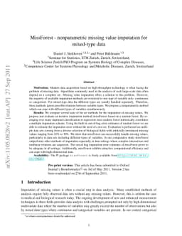 MissForest - nonparametric missing value imputation for mixed-type data