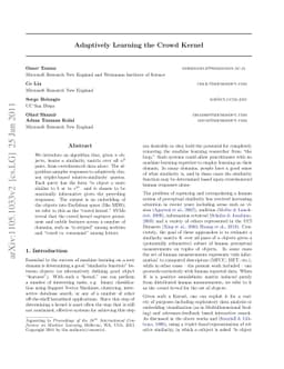 Adaptively Learning the Crowd Kernel