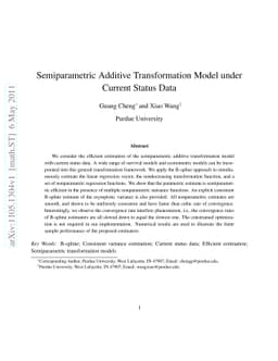 Semiparametric Additive Transformation Model under Current Status Data
