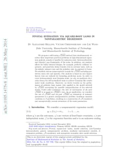 Pivotal estimation via square-root Lasso in nonparametric regression