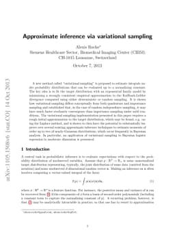 Approximate inference via variational sampling