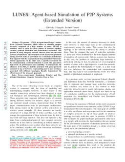 LUNES: Agent-based Simulation of P2P Systems (Extended Version)