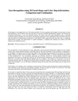 Face Recognition using 3D Facial Shape and Color Map Information:
  Comparison and Combination