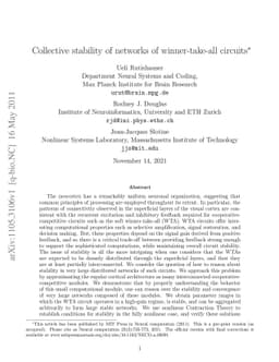 Collective stability of networks of winner-take-all circuits
