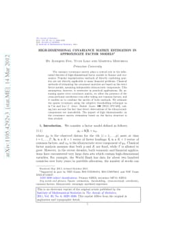 High-dimensional covariance matrix estimation in approximate factor
  models