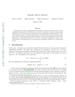 Ergodic Mirror Descent