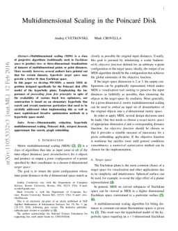 Multidimensional Scaling in the Poincare Disk