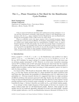 The Gn,m Phase Transition is Not Hard for the Hamiltonian Cycle Problem