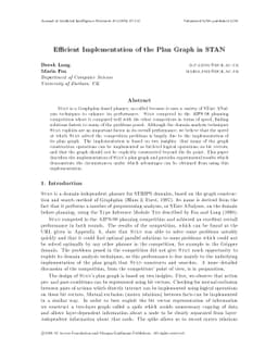 Efficient Implementation of the Plan Graph in STAN