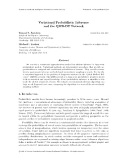 Variational Probabilistic Inference and the QMR-DT Network