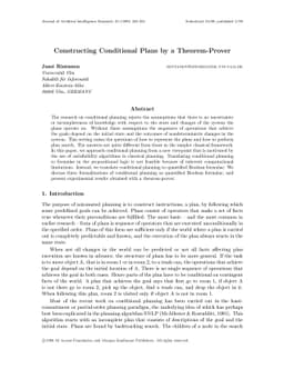 Constructing Conditional Plans by a Theorem-Prover