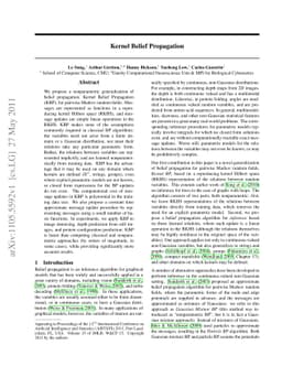 Kernel Belief Propagation