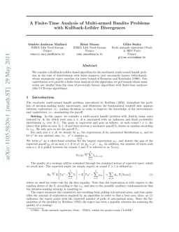 A Finite-Time Analysis of Multi-armed Bandits Problems with
  Kullback-Leibler Divergences