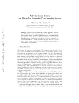 Activity-Based Search for Black-Box Contraint-Programming Solvers