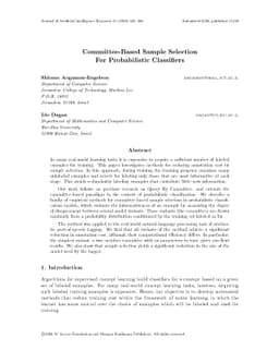 Committee-Based Sample Selection for Probabilistic Classifiers